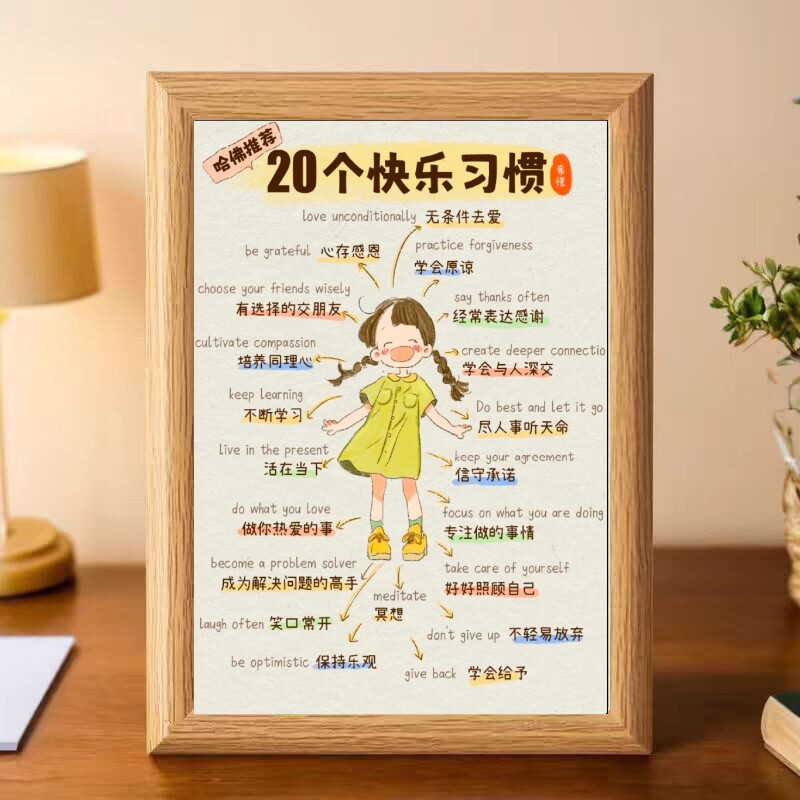 快乐习惯解压创意画相框摆件