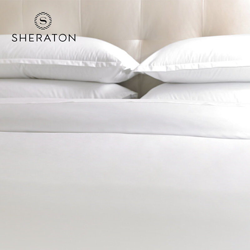 喜来登酒店贡缎被套单件纯棉五星级酒店床上用品白色全棉亲肤