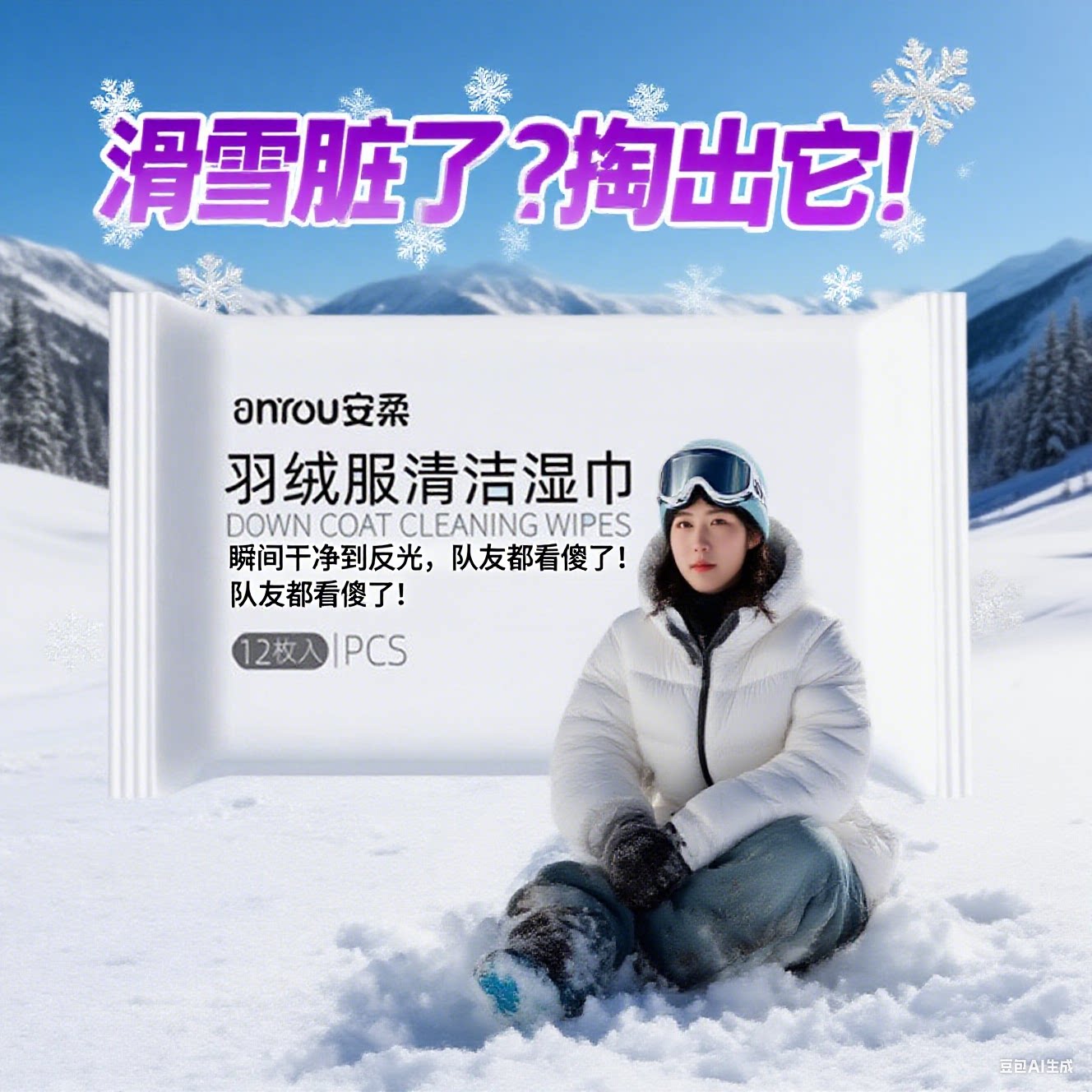 免洗羽绒服去污清洗湿巾便携装