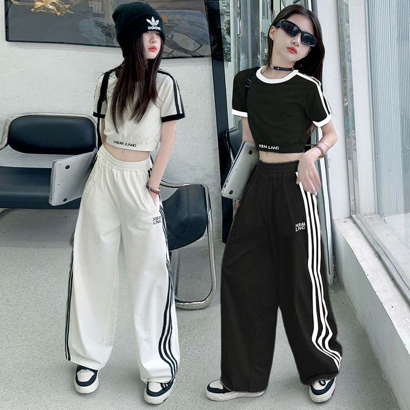 高档品牌女童套装夏款2026新款洋气女孩韩版短袖夏季运动服两件套