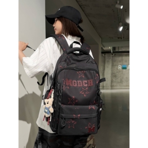 品牌新款ins风高颜值背包印花初高中大学生书包学院风旅行潮酷双