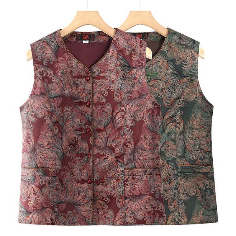 高档品牌中老年妈妈春秋款马夹外套奶奶装马甲老太太背心衣服洋气