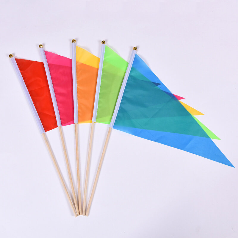 实心杆6号30*45三角彩旗手摇小红旗信号交通安全督导可印字地标记