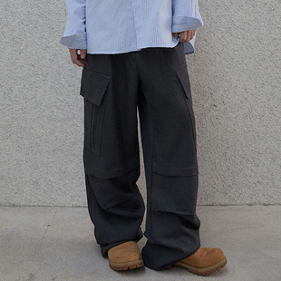 女宽松直筒阔腿裤 GNZBIU2025春季 休闲裤 新款 女士工装