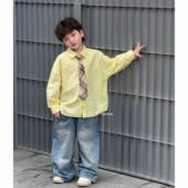 .春日花布 卤蛋童装 黄色衬衫 男女童长袖 86033 上衣韩版 春上新
