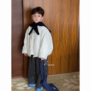 卤蛋童装·甜甜软糯/冬高级韩版时髦洋气白色棉服宽松外套男女童