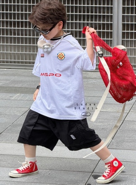 【夏】卤蛋童装.美式球服/夏潮酷美式字母风格儿童百搭短袖男女童
