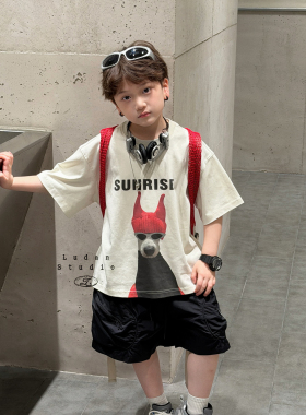 【夏】卤蛋童装.潮流印记/夏潮酷休闲百搭短袖T恤工装裤男女童