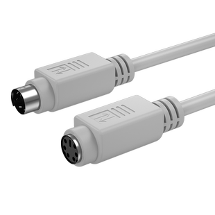 PS/2延长线鼠标键盘加长线纯铜圆口线6针MD6芯圆头线PS2公对母线