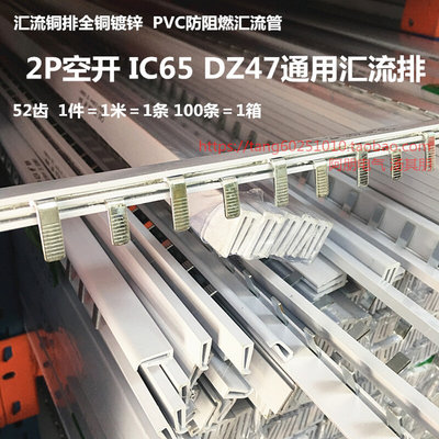 。空开断路器C45/IC65/DZ47汇流排 紫铜1.0*5 二级2P 20A