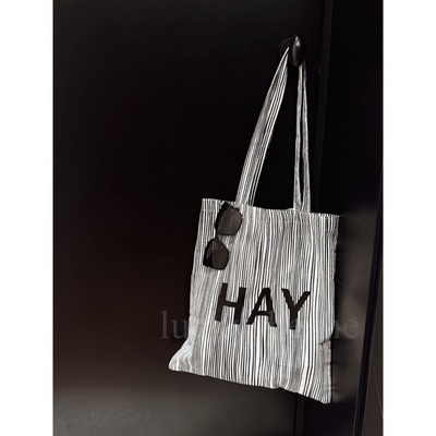 hay条纹通勤百搭帆布购物布袋子
