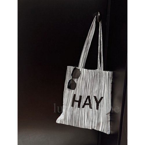hay条纹通勤百搭帆布购物布袋子