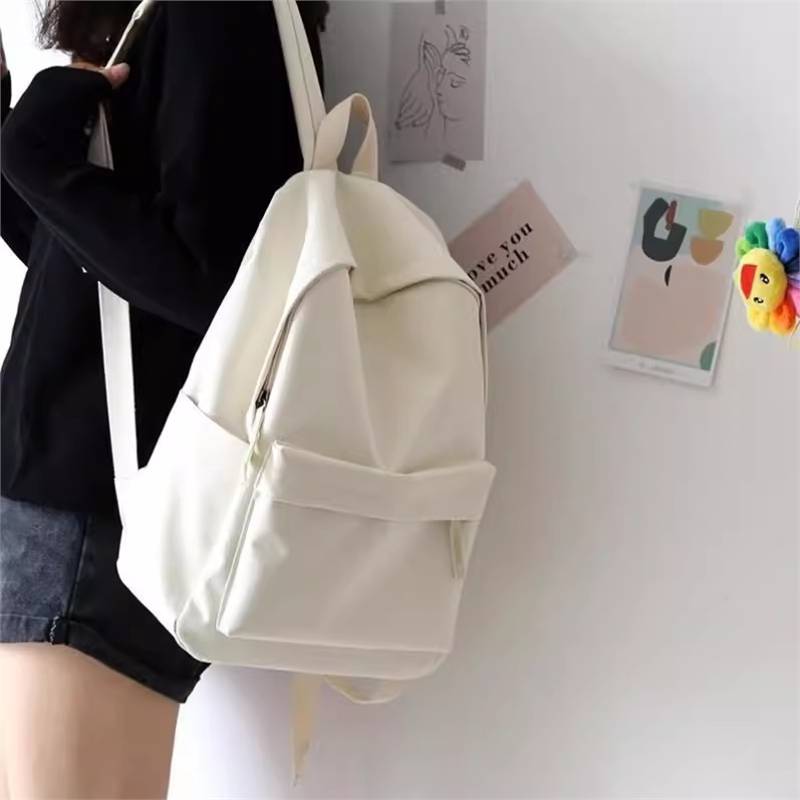 双肩包女学生校园古风帆布书包初