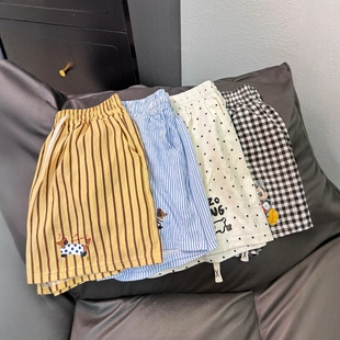沙滩裤 子休闲裤 宽松薄款 可爱卡通夏季 遛弯短裤 新款 女外穿夏阔腿裤