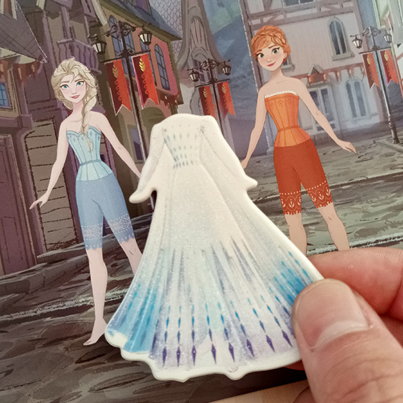 爱莎公主换装粘贴贴纸书宝宝儿童泡泡贴贴画女孩冰雪奇缘艾莎玩具