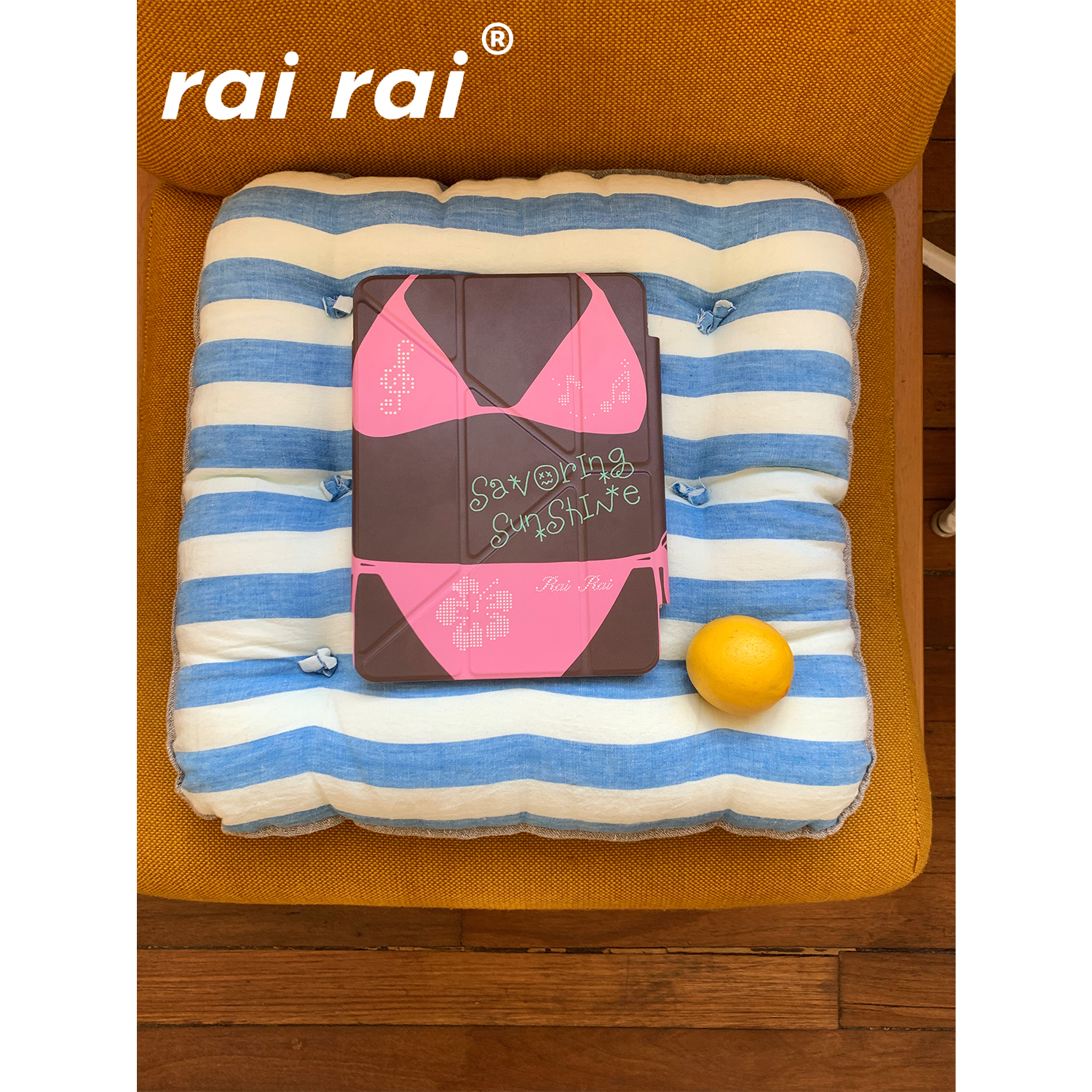 rairai原创设计*黑皮比基尼*Y型磁吸三折可拆分iPad Pro保护壳无笔槽创意女生可爱 Air4/5/6/7 第10/11代新款