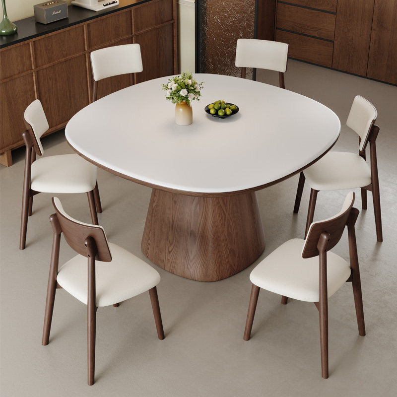 北欧轻奢岩板餐桌椅组合小户型家用正方形实木方圆椭圆形饭桌餐台,住宅家具,岩板餐桌,淘宝优惠券,粉丝福利购,淘宝优惠卷