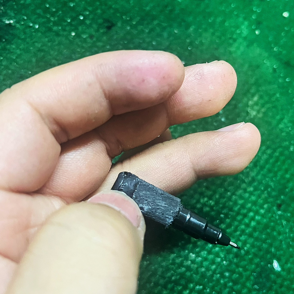 魔术新款影子笔尖头记号笔超短速干小记号笔黑色进口原漆持久不掉