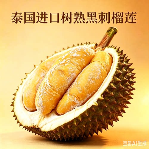 D200黑刺榴莲旗舰店树上熟榴莲果肉液氮冷冻原装进口顺丰包邮新鲜