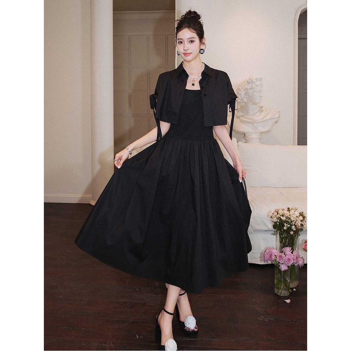 袖系带设计感套装上衣裙子衬衣女