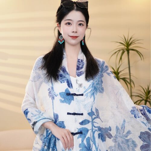 2026新款丝巾披肩防晒遮阳显瘦