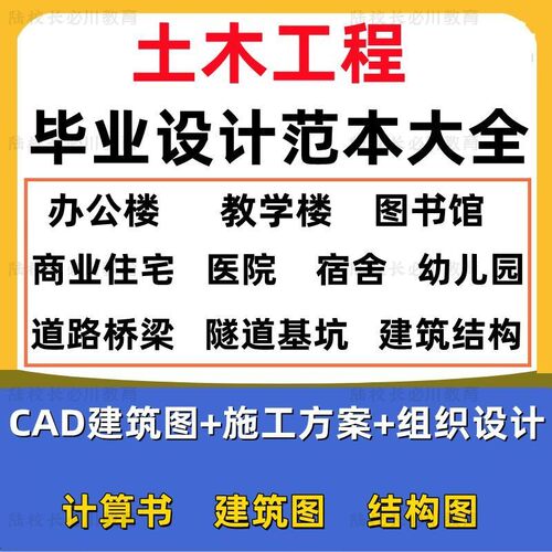 土木工程毕设范本设计建筑业结构CAD图施工方案组织可用编辑素材