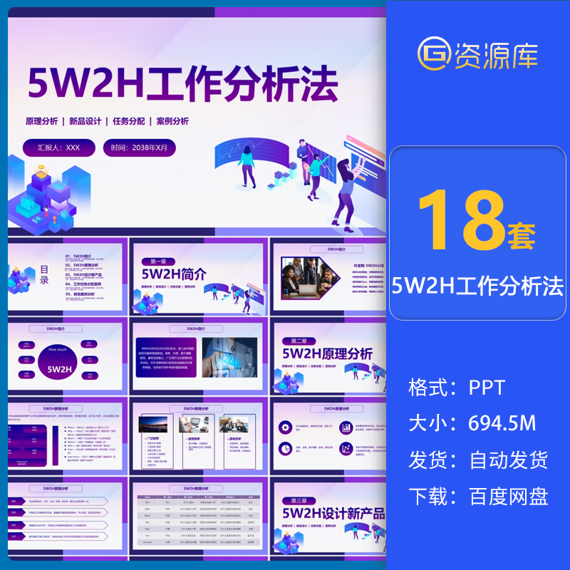 企业管理5w2h工作分析法及应用ppt模板七问分析法图表格工作分配