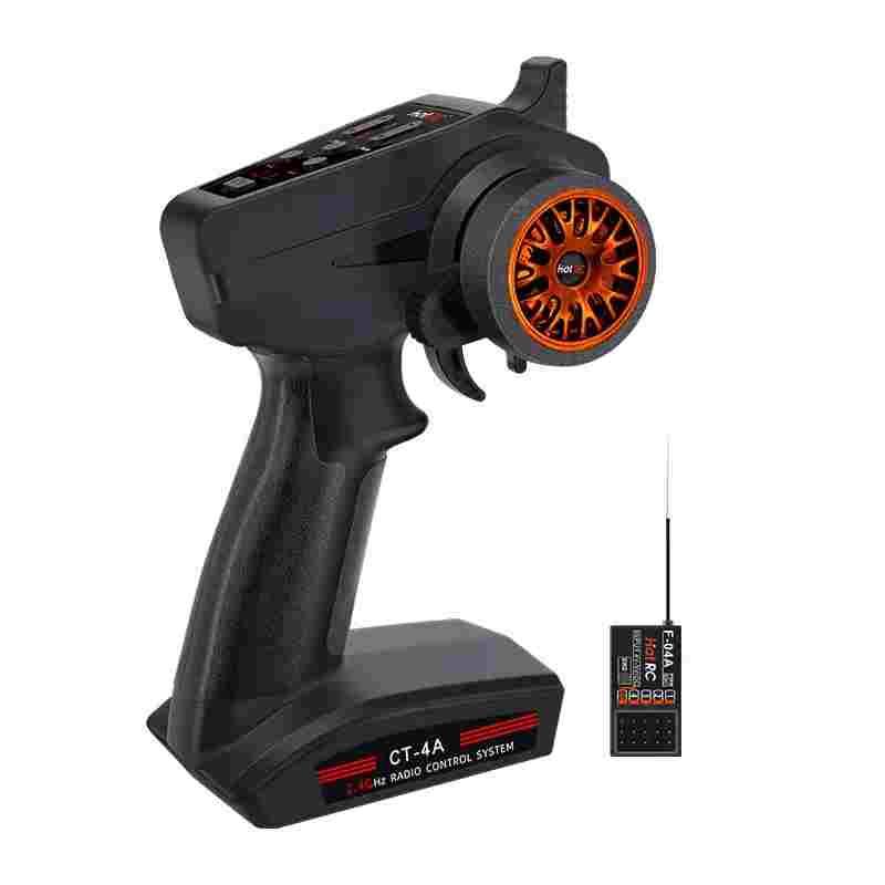 HOTRC枪控CT-4A遥控器4通道2.4GHz遥控车模船模F-04A接收器接收机