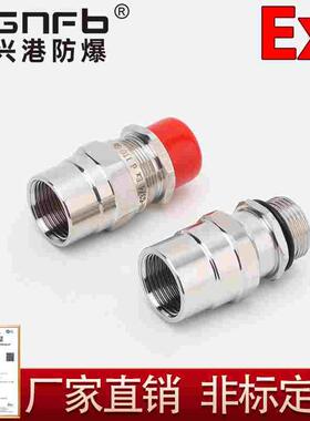 304不锈钢接管式防爆格兰头DN20金属电缆防爆夹紧密封接头BDMX-BN