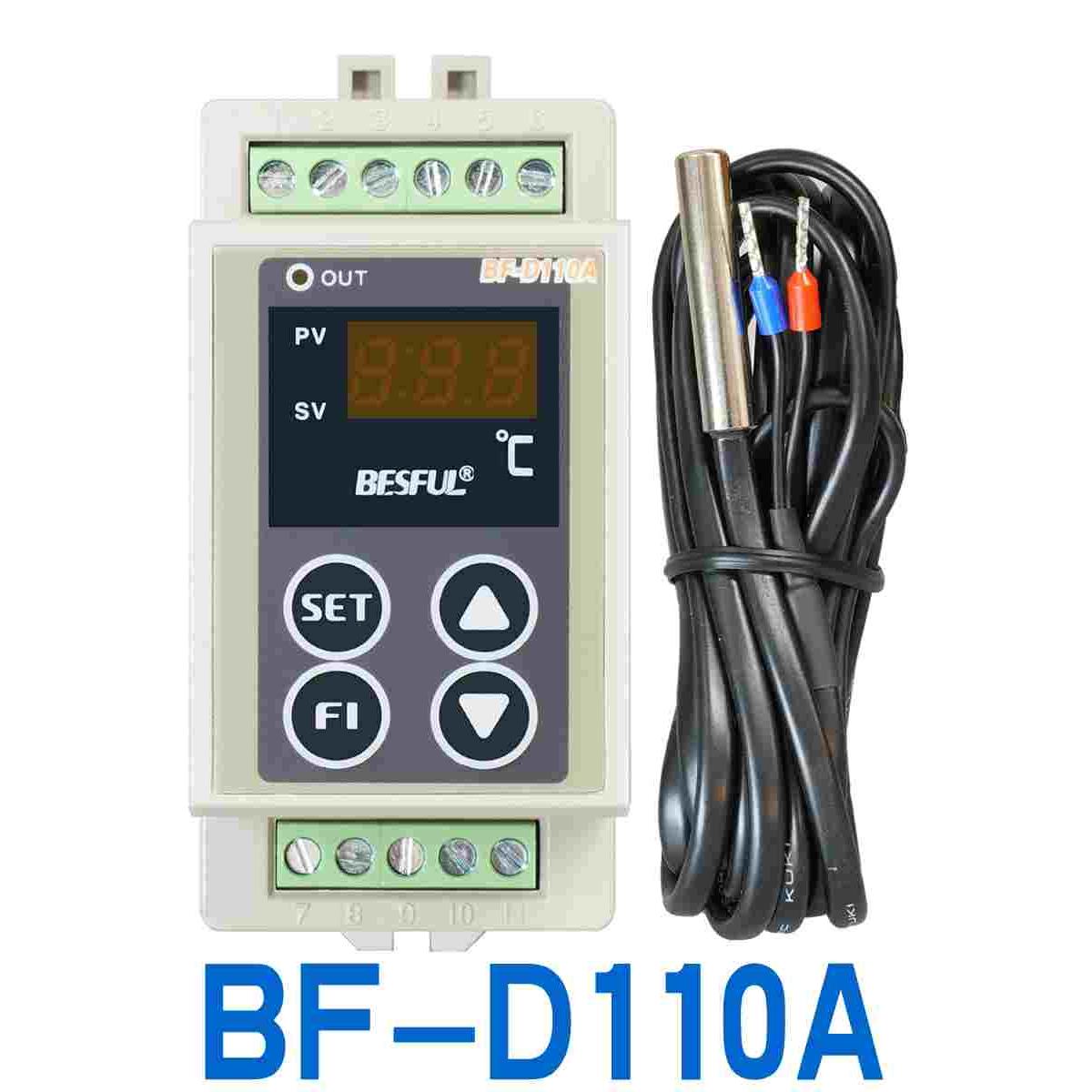 碧河BESFUL导轨电子温控器温控仪温度控制器开关继电器 BF-D110A