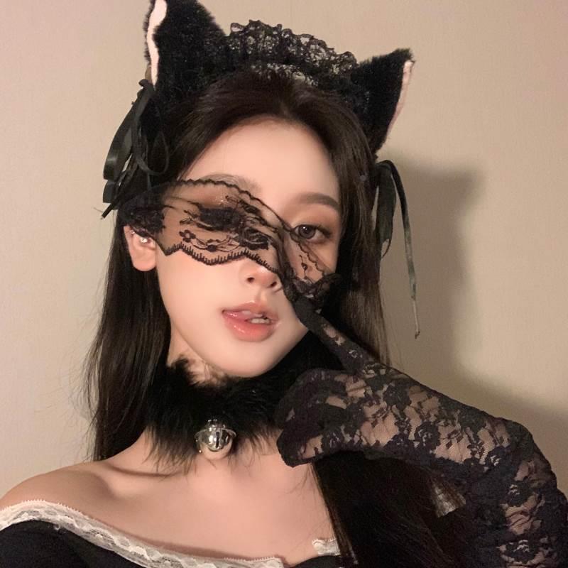 御姐眼罩情调禁欲系蕾丝眼纱蒙眼遮眼丝带面纱BXA罚站小猫~圣诞节