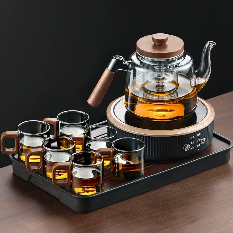 玻璃煮茶壶大容量家用不挑壶电陶炉蒸煮一体茶壶烧水壶套装煮茶器