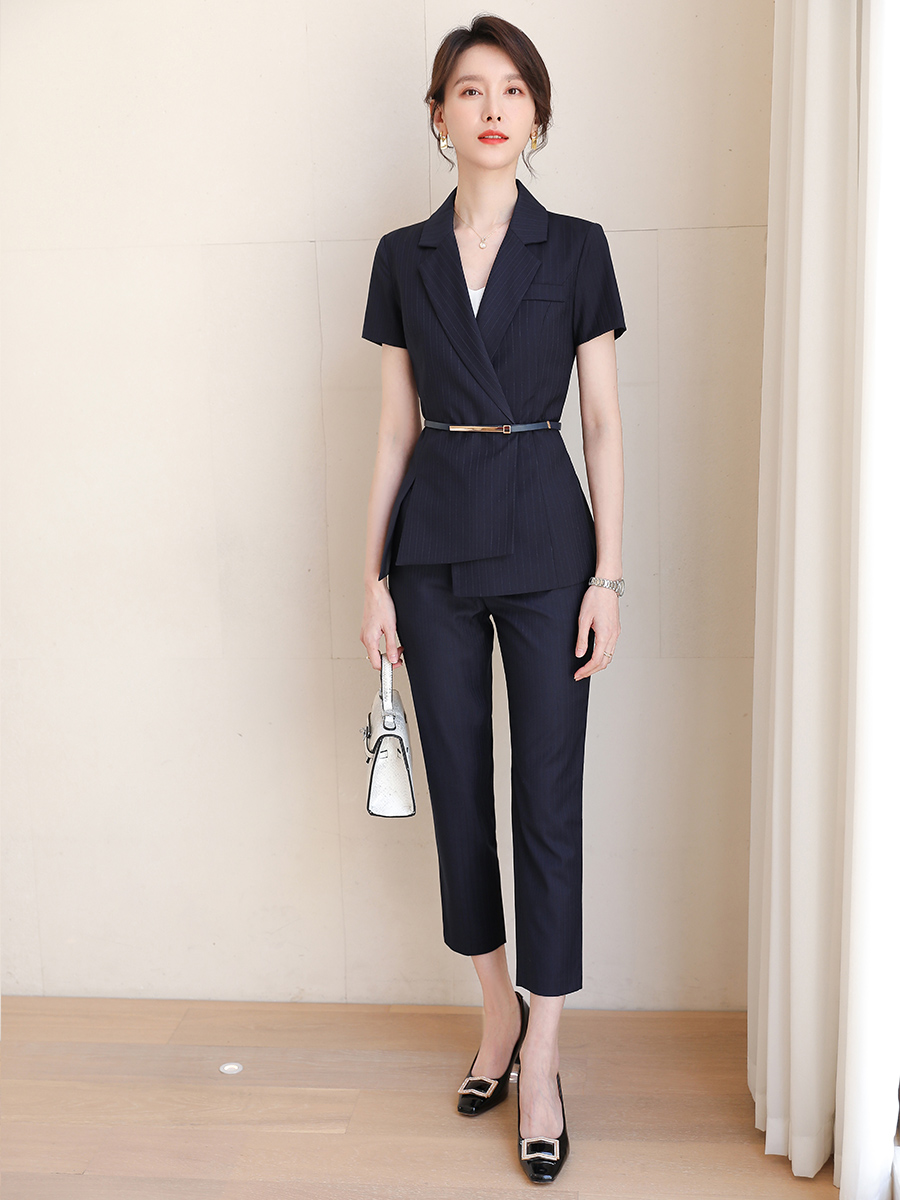 新款职业装女装夏季时尚总裁高级感套装干练房地产置业顾问工作服