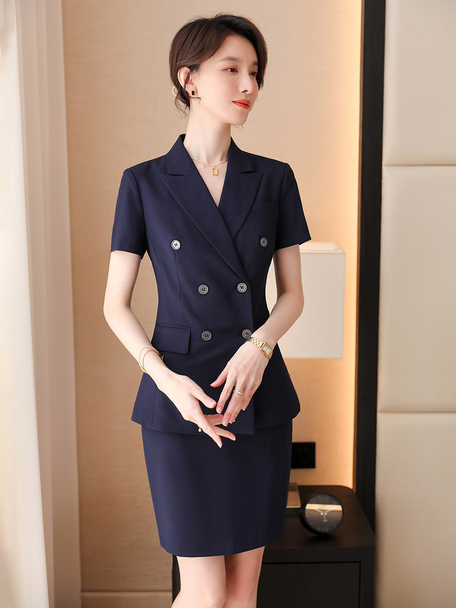 SUMMER HIGH-END SHORT-SLEEVED THIN OVERALLS TEMPERAMENT S DEPARTMENT HOTEL FORMAL WEAR FASHION JEWELRY STORE PROFESSIONAL SUIT WOMEN