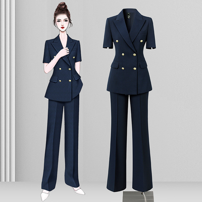 短袖西装套装女夏装薄款西服外套高级感通勤职业正装管理层工作服