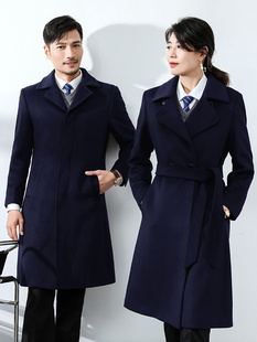 高端工装 教师物业工作服定制 毛呢大衣男女中长款 职业呢子外套正装