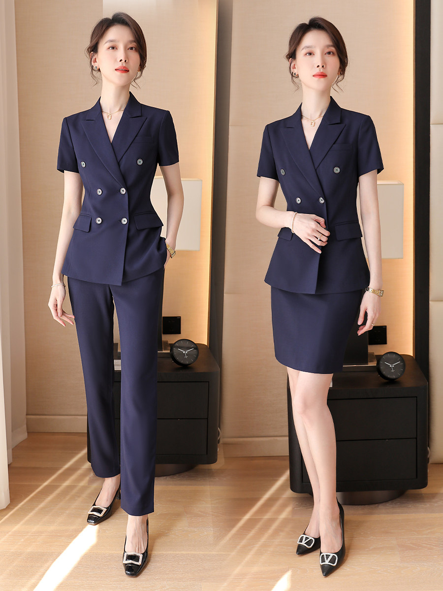 SUMMER HIGH-END SHORT-SLEEVED THIN OVERALLS TEMPERAMENT S DEPARTMENT HOTEL FORMAL WEAR FASHION JEWELRY STORE PROFESSIONAL SUIT WOMEN