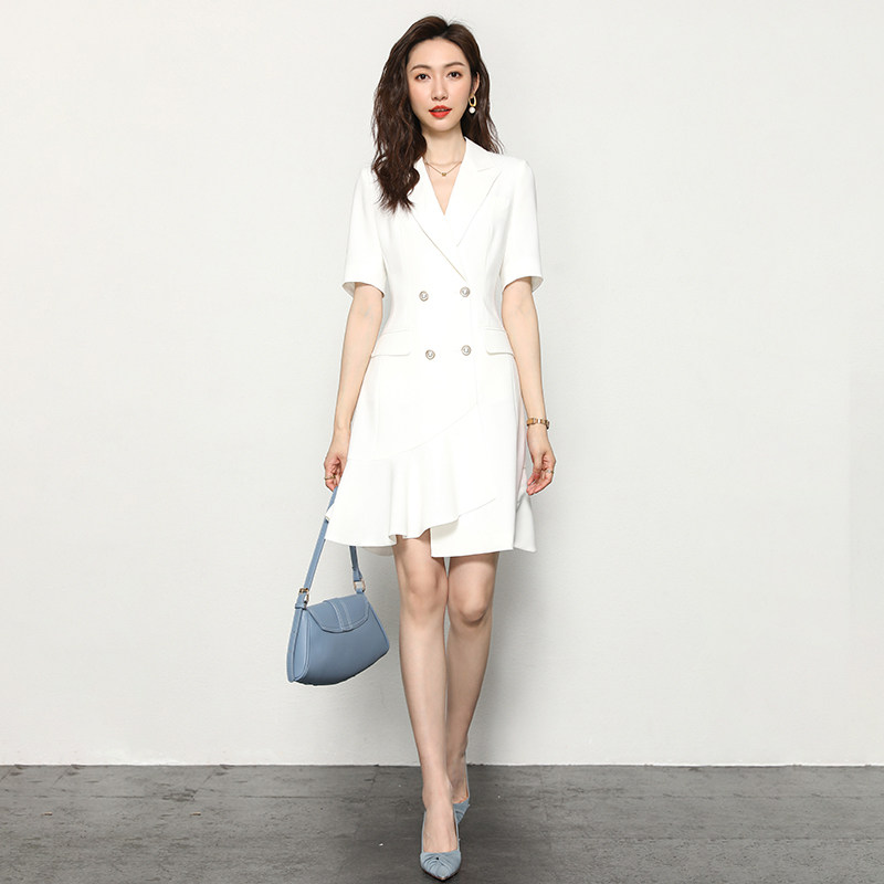 春夏高端职业正装女2023新款白色西装连衣裙时尚气质女神范工作服