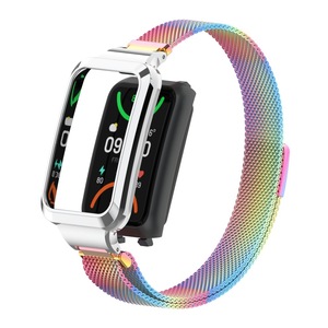 适用oppo手环2表带oppo watch2智能运动手表表带金属米兰尼斯磁吸回环腕带oppo手环二代男女时尚手表替换腕带