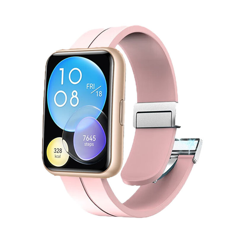 适用华为HUAWEI watch FIT2手表硅胶表带创意磁吸折叠扣运动智能手环一代雅致版new小众时尚活力透气替换腕带怎么样,好用不?