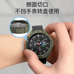 Watch4 适用Sumsung三星galaxy watch 5智能手表TPU保护套Galaxy 44mm半包PC表壳运动防水硅胶替换表带