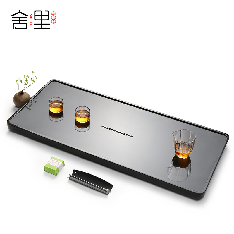 天然乌金石茶盘家用简约嵌入式