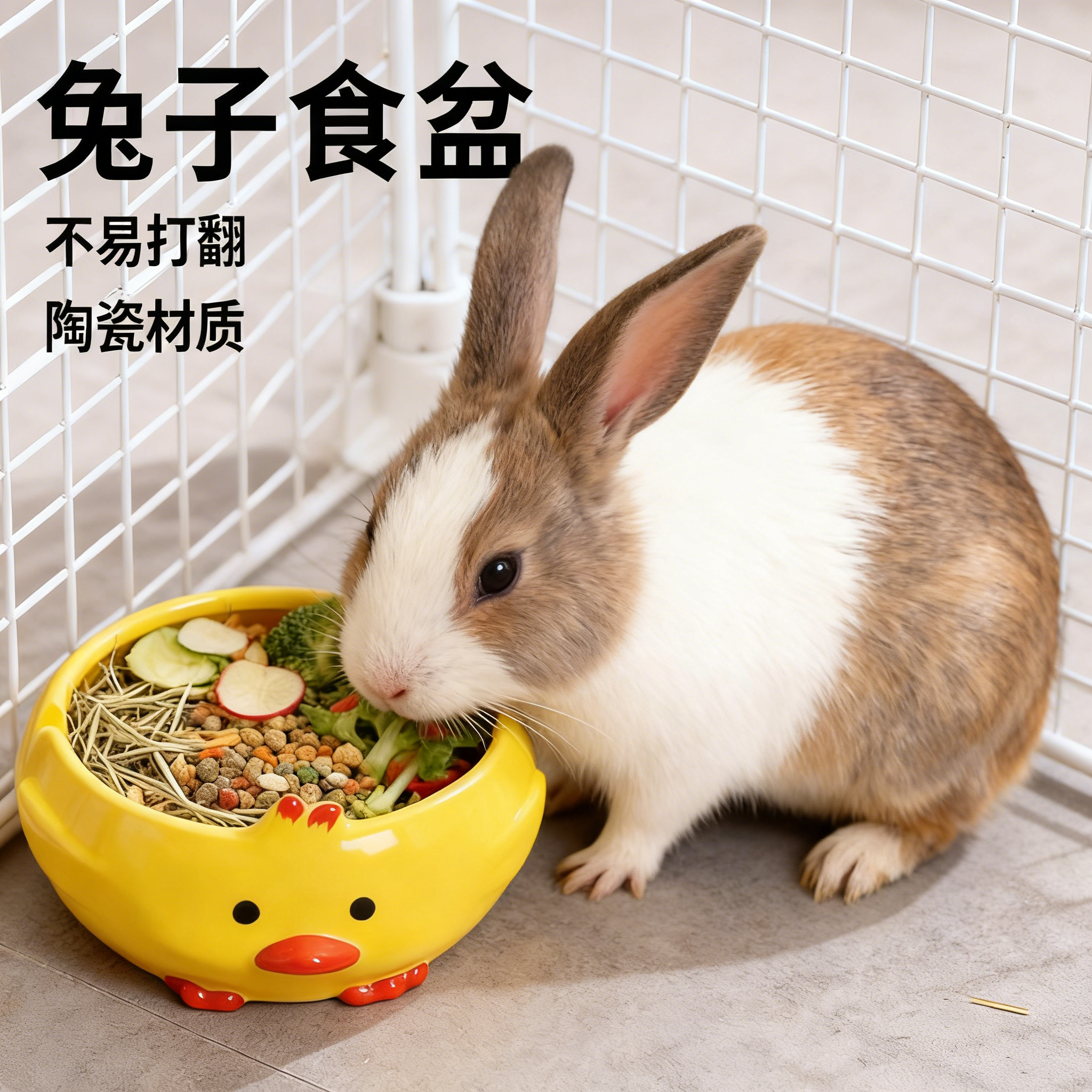 兔子专用陶瓷碗食盆专用饮水饲料豚鼠喂食器一体笼子配件宠物用品,宠物/宠物食品及用品,兔兔食盆,淘宝优惠券,粉丝福利购,淘宝优惠卷