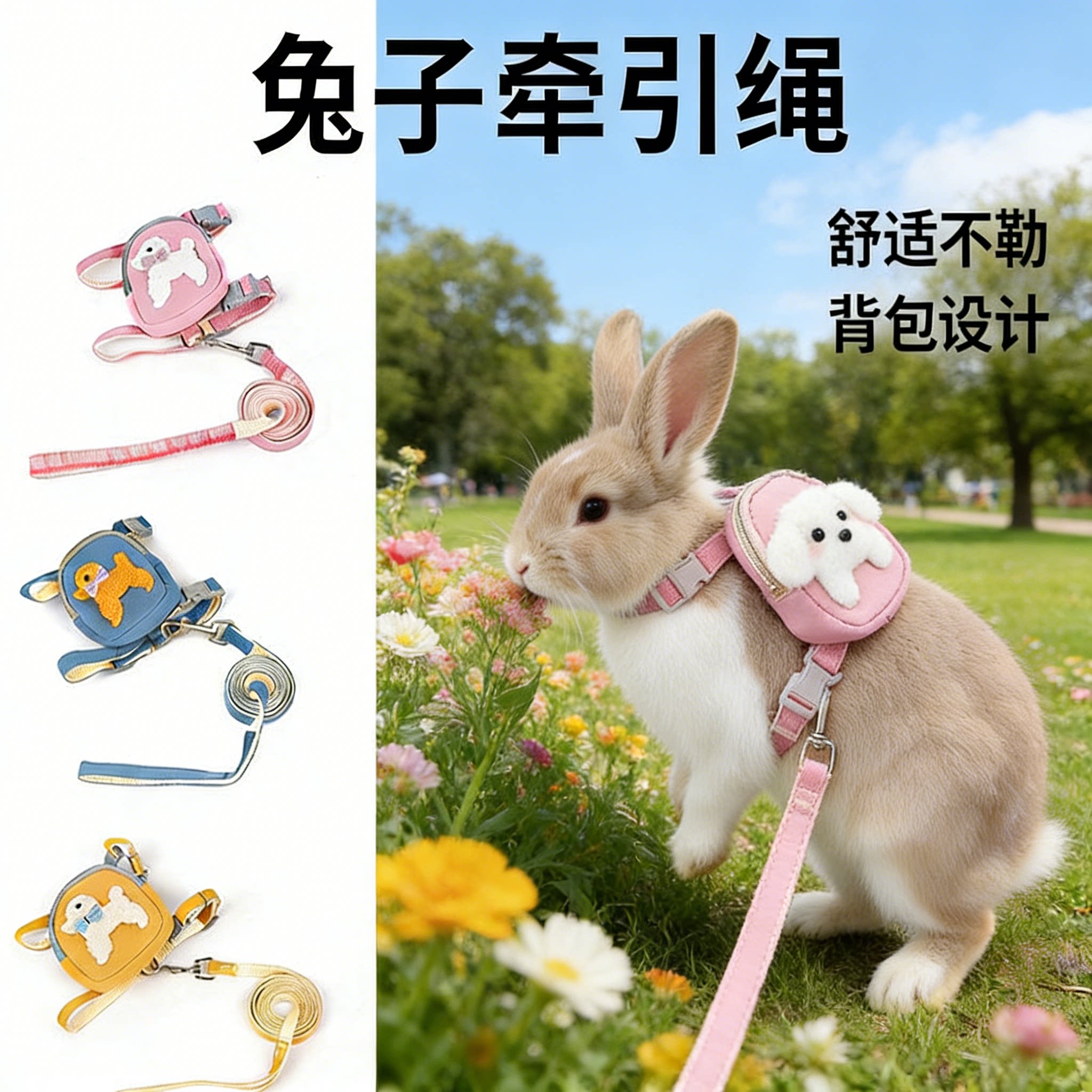 兔子牵引绳背包防挣脱外出专用图片