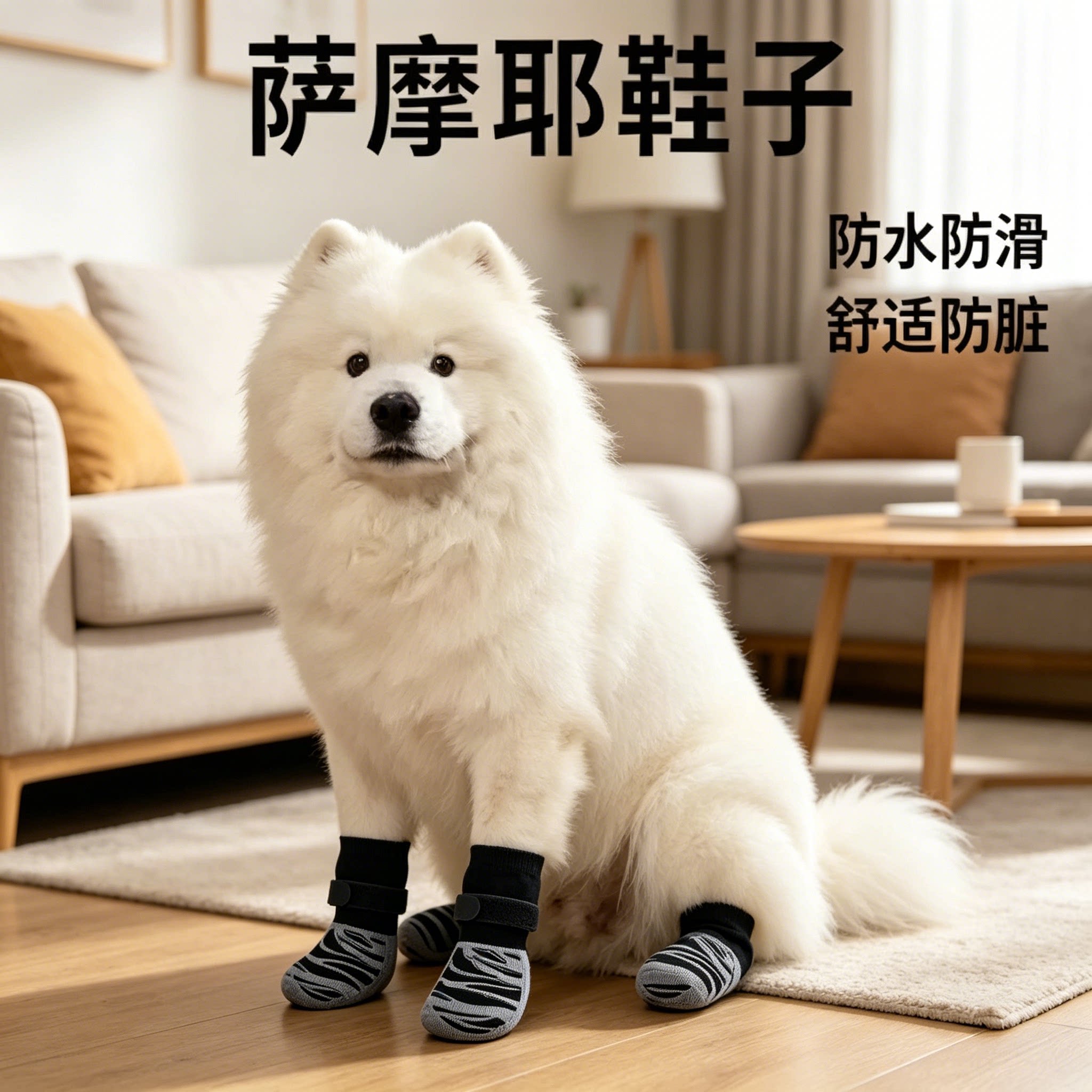 萨摩耶鞋子宠物鞋套j静音防滑袜狗狗鞋套宠物防滑防刮花地板脚套