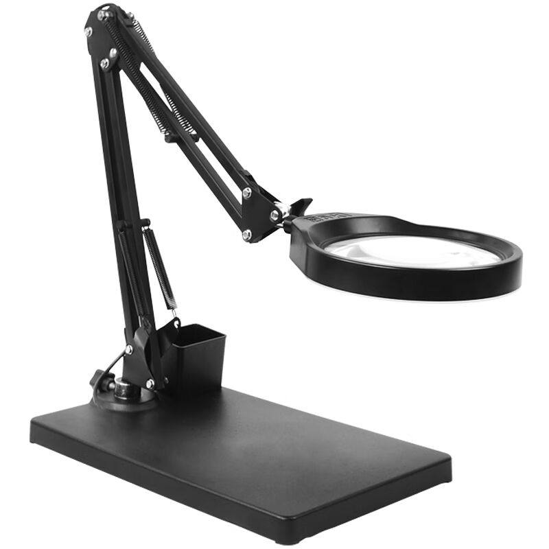 金恩支架台式放大镜带LED灯可调亮度10/20倍高清高倍手机电子