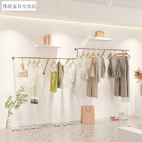 可狄挂衣板墙板壁挂衣架衣挂架挂墙女装店展示架落地式上墙壁挂式