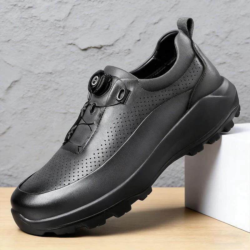 Boom轻奢6薄款软底皮鞋男款网眼高端男鞋运动鞋旋转扣户外徒步鞋