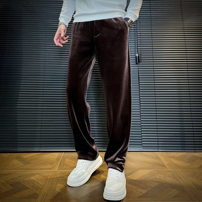 阳通品质男装秋冬新款高O端垂顺感直筒休闲裤男士宽松百搭保暖长