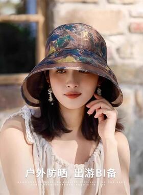 JAKE CAVO杰克卡沃斯配件旗舰花布空顶时尚女士户外沙滩透气